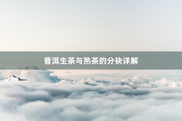 普洱生茶与熟茶的分袂详解