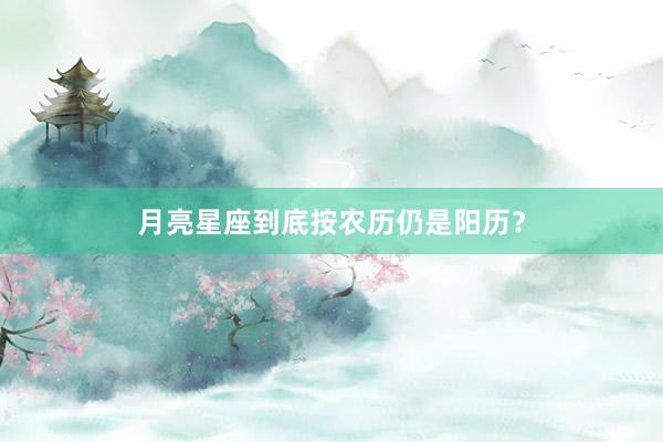 月亮星座到底按农历仍是阳历？
